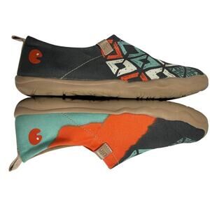UIN Walking Travel Shoe Cotton Canvas Lightweight Comfort Spirit Pattern Size 9
